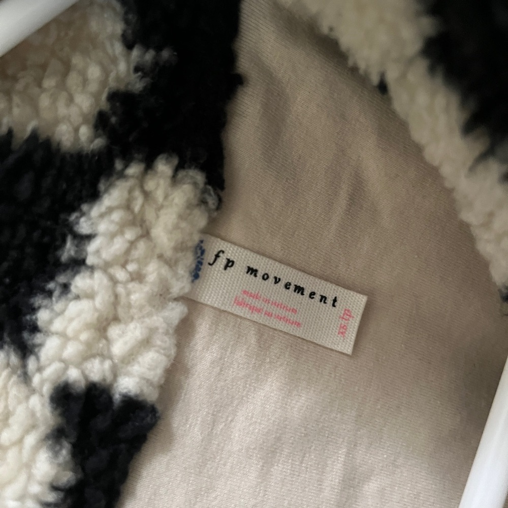 Free People Movement Checkered Black and White Women's Jacket - Picture 7 of 7